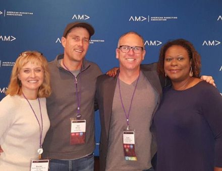The author, second from left, with San Diego AMA’s Rachel Brown, Co-VP Communications; Scott Robinson, VP Corporate Engagement; and Anetra Henry-Hunting, VP Sponsorship.